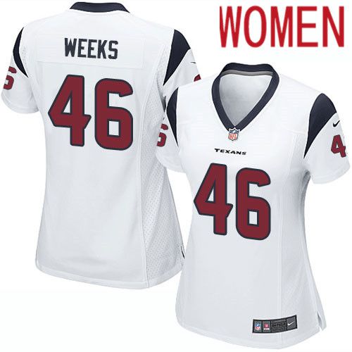 Women Houston Texans 46 Jon Weeks White Nike Player Game NFL Jersey